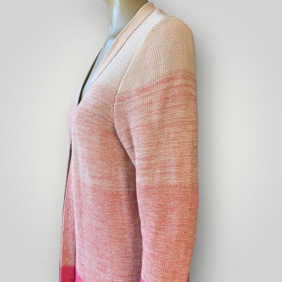 Torrid Long Open Cardigan Duster Sweater Long Sleeves Slouchy Size L Pink Ombre - Picture 9 of 15